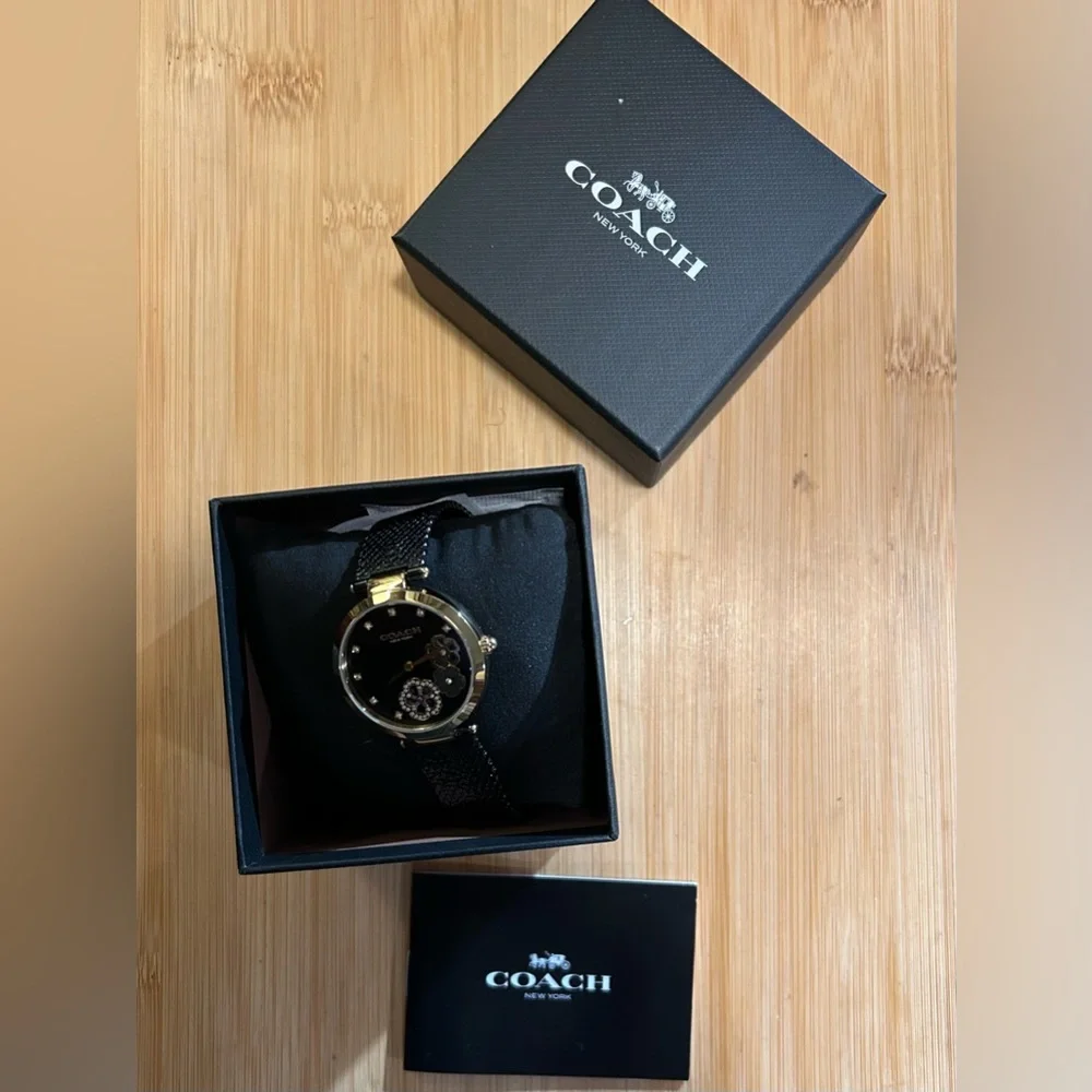 Coach Park Carnation Watch With 34mm Black Face & Black MeshBracelet - Picture 5 of 6
